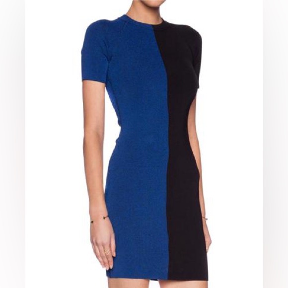 T by ALEXANDER WANG Two Tone Short Sleeve Mini Dress - Sz M - *CELEB FAV* - Picture 2 of 5